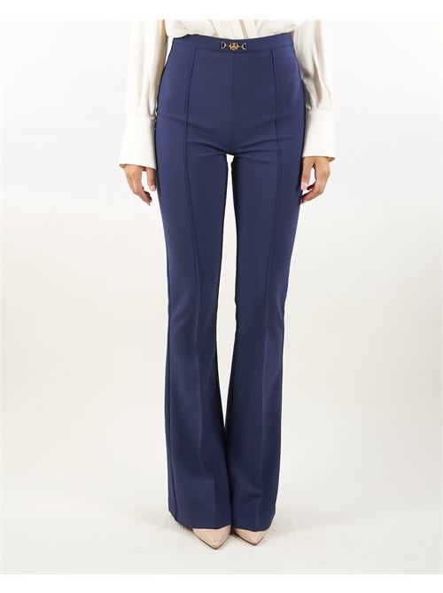 Pantalone palazzo in crêpe stretch con morsetto Elisabetta Franchi ELISABETTA FRANCHI | Pantalone | PA02246E2B75